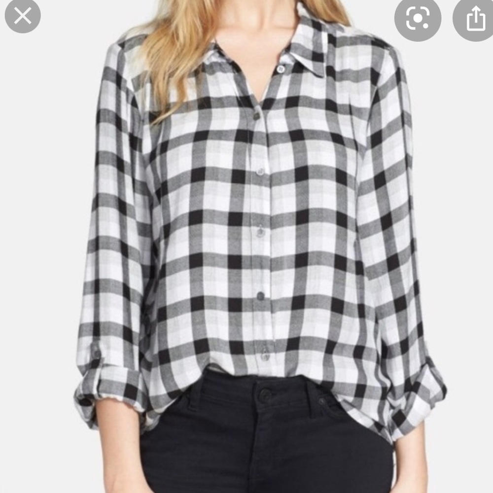 Joie plaid button down sz xxs